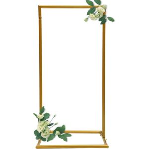 CNCEST Gold Wedding Square Archway Backdrop Stand Metal Arch Frame Flower Balloon Decor for Ceremony Baby Shower Birthday Party Garden Floral Decoration CNCEST Gold Wedding Square Archway Backdrop Stand Metal Arch Frame Flower Balloon Decor for Ceremony Baby Shower Birthday Party Garden Floral Decoration