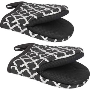 WOIYIC Goldmeet 1 Pair Short Silicone Oven Mitts Heat Resistant up to 500 Degrees, Non-Slip Surfaces and Hanging Loop, for Cooking, BBQ, Microwave (Dark WOIYIC Goldmeet 1 Pair Short Silicone Oven Mitts Heat Resistant up to 500 Degrees, Non-Slip Surfaces and Hanging Loop, for Cooking, BBQ, Microwave (Dark