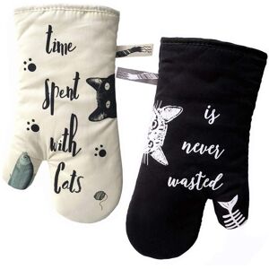 MEMKEY Grevy Kitchen Gloves, Heat Resistant Oven Gloves, Pot Holders and Mittens for Cooking, Grilling, Baking, Ivory and Black, Cat and Black Cat, Cat Lover MEMKEY Grevy Kitchen Gloves, Heat Resistant Oven Gloves, Pot Holders and Mittens for Cooking, Grilling, Baking, Ivory and Black, Cat and Black Cat, Cat Lover