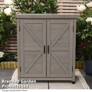 THOMPSON & MORGAN Thompson&morgan - Grey Wooden Garden Storage Outdoor Cabinet with Magnetic Closure THOMPSON & MORGAN Thompson&morgan - Grey Wooden Garden Storage Outdoor Cabinet with Magnetic Closure