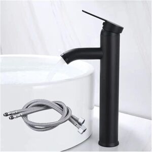 TONCHEAN Grifo de lavabo, grifo de baño, grifo mezclador de sobremesa para agua fría y caliente, negro mate - 30 cm TONCHEAN Grifo de lavabo, grifo de baño, grifo mezclador de sobremesa para agua fría y caliente, negro mate - 30 cm