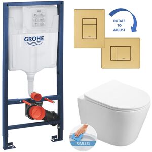 Grohe Rapid SL frame + SAT InfinitioRimless bowl + Grohe brushed gold Fush plate (RapidSLInfinitio-bgold) Grohe Rapid SL frame + SAT InfinitioRimless bowl + Grohe brushed gold Fush plate (RapidSLInfinitio-bgold)