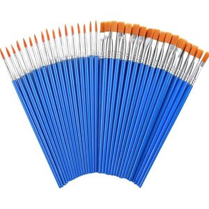 GROOFOO-60 Pcs Paint Brushes,Round Flat Small Brush Bulk for Detail Painting GROOFOO-60 Pcs Paint Brushes,Round Flat Small Brush Bulk for Detail Painting