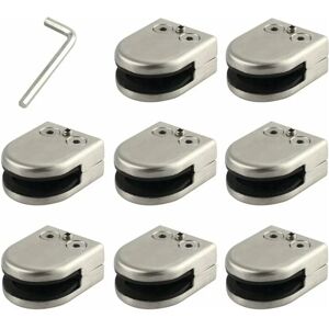 ZXPASRA Glass Clamp 8pcs 8-12mm 304 Stainless Steel Glass Clamp Bracket Flat Back Chrome Finish for Balustrade ZXPASRA Glass Clamp 8pcs 8-12mm 304 Stainless Steel Glass Clamp Bracket Flat Back Chrome Finish for Balustrade