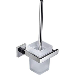 SERBIA Porte Brosse Toilette Support Mural, Brosse wc pour Toilette en inox et Verre, Chromé Miroir Poli SERBIA Porte Brosse Toilette Support Mural, Brosse wc pour Toilette en inox et Verre, Chromé Miroir Poli
