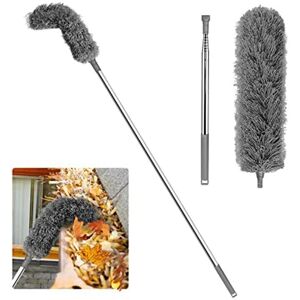 TLILY Gutter Cleaning Brush Roofing Tool with Telescopic Extendable Pole 8.2Ft Guard Cleaner Easy Remove Leave, grey TLILY Gutter Cleaning Brush Roofing Tool with Telescopic Extendable Pole 8.2Ft Guard Cleaner Easy Remove Leave, grey