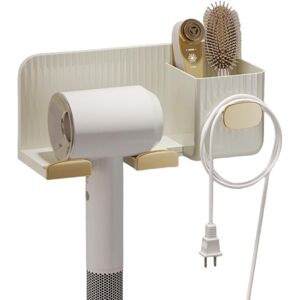 GROOFOO Hair Dryer Holder Wall Mount Self Adhesive Fashionable Hair Tool Organizer Bathroom No Drilling (Golden) GROOFOO Hair Dryer Holder Wall Mount Self Adhesive Fashionable Hair Tool Organizer Bathroom No Drilling (Golden)