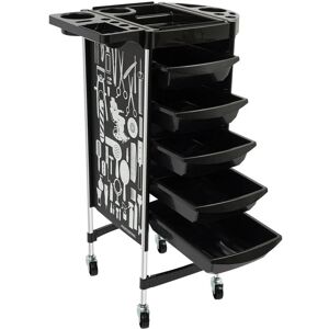CNCEST Hairdressing Trolley, Salon Trolley Cart with 5 Pull-Out Drawers, SPA Trolley for stylists and hair styling CNCEST Hairdressing Trolley, Salon Trolley Cart with 5 Pull-Out Drawers, SPA Trolley for stylists and hair styling