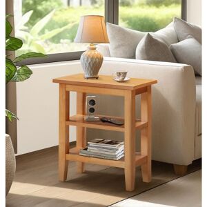 Hallowood Furniture - Aston Oak Side Table with Shelves, Wooden Coffee Table, Bedside Table, Console Table, End Table, Plant Stand, Lamp Tables, Hallowood Furniture - Aston Oak Side Table with Shelves, Wooden Coffee Table, Bedside Table, Console Table, End Table, Plant Stand, Lamp Tables,