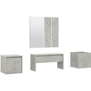 Hallway Furniture Set Concrete Grey Engineered Wood Vidaxl Hallway Furniture Set Concrete Grey Engineered Wood Vidaxl