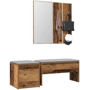 Hallway Furniture Set Old Wood Engineered Wood Vidaxl Hallway Furniture Set Old Wood Engineered Wood Vidaxl