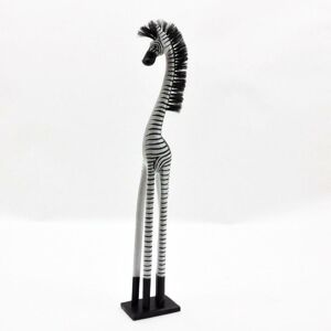 1.5M Hand Carved Zebra Statue - Wood - L20 x W20 x H150 cm 1.5M Hand Carved Zebra Statue - Wood - L20 x W20 x H150 cm