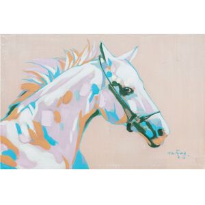Biscottini - Hand -painted made testa cavallo oil painting on canvas Biscottini - Hand -painted made testa cavallo oil painting on canvas