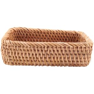 Tlily - Hand-Woven Rectangular Rattan Wicker Basket Fruit Tea Snack Bread Picnic Cosmetic Storage Box Kitchen Household Tools-S Tlily - Hand-Woven Rectangular Rattan Wicker Basket Fruit Tea Snack Bread Picnic Cosmetic Storage Box Kitchen Household Tools-S