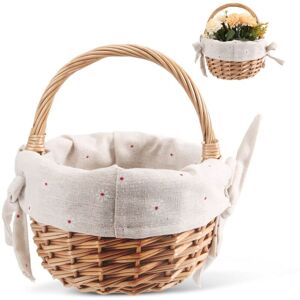 TLILY Hand-Woven Wicker Basket Simulation Flower Single Handle Small with Hand Gift TLILY Hand-Woven Wicker Basket Simulation Flower Single Handle Small with Hand Gift