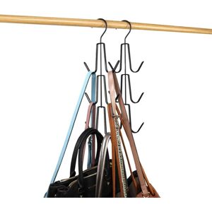 LINGHHANG Handbag Hangers, Purse Holder, 2 Pack Space Saving Metal Hangers, Closet Organization, Storage Bags for Handbags, Backpacks, Tank Tops, Belts (Black) LINGHHANG Handbag Hangers, Purse Holder, 2 Pack Space Saving Metal Hangers, Closet Organization, Storage Bags for Handbags, Backpacks, Tank Tops, Belts (Black)