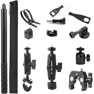 SANS MARQUE Handlebar Action Camera Mount, Super Clamp Magic Arm Camera Mount, Action Camera Motorcycle Mount, with Adjustable 193cm Selfie Stick, 360-Degree SANS MARQUE Handlebar Action Camera Mount, Super Clamp Magic Arm Camera Mount, Action Camera Motorcycle Mount, with Adjustable 193cm Selfie Stick, 360-Degree