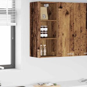 Hanging Cabinet Riga Old Wood 30 x 29.5 x 80 cm Engineered Wood vidaXL Hanging Cabinet Riga Old Wood 30 x 29.5 x 80 cm Engineered Wood vidaXL