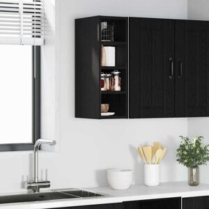 Hanging Cabinet Black oak 20 x 29.5 x 60 cm Engineered Wood vidaXL Hanging Cabinet Black oak 20 x 29.5 x 60 cm Engineered Wood vidaXL
