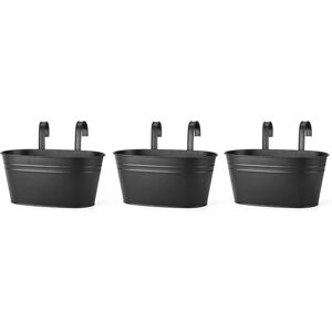 TLILY Hanging Flower Pots, Metal Iron Wall Flower Pots for Railing Balcony Garden Home Decoration(Black)3pcs TLILY Hanging Flower Pots, Metal Iron Wall Flower Pots for Railing Balcony Garden Home Decoration(Black)3pcs