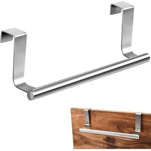 SNQ Hanging Kitchen Towel Holder - 23cm Long, Stainless Steel - Hanging Towel Holder Without Drilling, Similar to an Over-Door Coat Rack with Rod SNQ Hanging Kitchen Towel Holder - 23cm Long, Stainless Steel - Hanging Towel Holder Without Drilling, Similar to an Over-Door Coat Rack with Rod