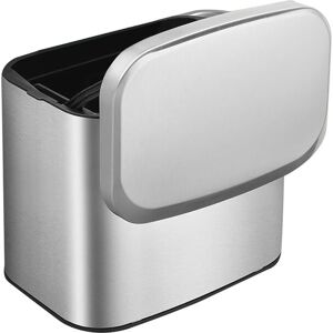 Tlily - Hanging Stainless Steel Compost Bin 1.05 Gallon Wall Mounted Trash Can with Lid, Kitchen Cabinet Door Sink Garbage Tlily - Hanging Stainless Steel Compost Bin 1.05 Gallon Wall Mounted Trash Can with Lid, Kitchen Cabinet Door Sink Garbage