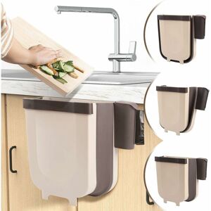 BRIDAY Hanging Trash Can for Kitchen or Bathroom with Trash Bag Holder for Kitchen, Cabinet and Door - 9L BRIDAY Hanging Trash Can for Kitchen or Bathroom with Trash Bag Holder for Kitchen, Cabinet and Door - 9L