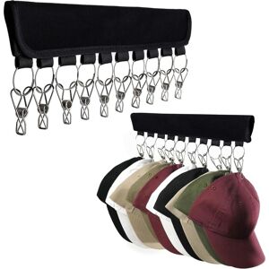 Linghhang - Hat Organizer Holder for Hanger (2 Pack) Hat Storage for Bedroom and Closet, 10 Large Holder Clips for Hanging Baseball Hats, Baseball Linghhang - Hat Organizer Holder for Hanger (2 Pack) Hat Storage for Bedroom and Closet, 10 Large Holder Clips for Hanging Baseball Hats, Baseball