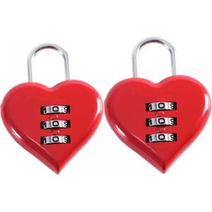 Cyslmuk - Heart Shaped Digital Code Padlock Red Small 3 Digit Combination Lock for Suitcases Cabinets Lockers Backpacks 2 Pack Cyslmuk - Heart Shaped Digital Code Padlock Red Small 3 Digit Combination Lock for Suitcases Cabinets Lockers Backpacks 2 Pack