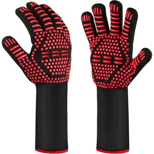 BEIJIYI Heat Resistant BBQ Gloves, Oven Gloves, Fire Retardant Gloves, Cooking Gloves, BBQ Kitchen Gloves, Baking Gloves, Red BEIJIYI Heat Resistant BBQ Gloves, Oven Gloves, Fire Retardant Gloves, Cooking Gloves, BBQ Kitchen Gloves, Baking Gloves, Red