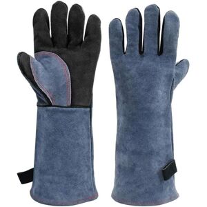 BEIJIYI Heat Resistant Leather Welding Gloves, Long, Flexible and Durable, Fire Retardant Protective Gloves for BBQ, Fireplaces and Welding BEIJIYI Heat Resistant Leather Welding Gloves, Long, Flexible and Durable, Fire Retardant Protective Gloves for BBQ, Fireplaces and Welding