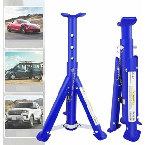 Briefness - Heavy Duty Axle Jack Stands 3 Tonne Load Capacity, Folding 4 Stages Height Adjustment 290mm to 408mm, for Car Lifting Repair Briefness - Heavy Duty Axle Jack Stands 3 Tonne Load Capacity, Folding 4 Stages Height Adjustment 290mm to 408mm, for Car Lifting Repair