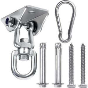MEMKEY Robust ceiling hook for hanging (1 piece) - 360° rotating ceiling hook made of stainless steel with screws - 400 kg load capacity for hammocks, MEMKEY Robust ceiling hook for hanging (1 piece) - 360° rotating ceiling hook made of stainless steel with screws - 400 kg load capacity for hammocks,