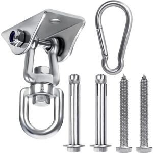 MEMKEY Robust ceiling hook for hanging (1 piece) - 360° rotating ceiling hook made of stainless steel with screws - 400 kg load capacity for hammocks, MEMKEY Robust ceiling hook for hanging (1 piece) - 360° rotating ceiling hook made of stainless steel with screws - 400 kg load capacity for hammocks,