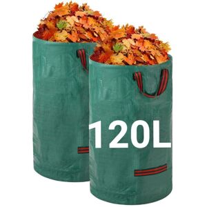 BEIJIYI Heavy Duty Garden Waste Bags - 2 Pack 120L Reusable Garden Bags with Handles - Industrial Fabric for Leaves, Waste & Debris - Waterproof Garden Waste BEIJIYI Heavy Duty Garden Waste Bags - 2 Pack 120L Reusable Garden Bags with Handles - Industrial Fabric for Leaves, Waste & Debris - Waterproof Garden Waste