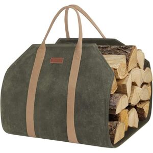 WOIYIC Heavy Duty Oilcloth Firewood Log Carrier Bag with Reinforced Straps Green WOIYIC Heavy Duty Oilcloth Firewood Log Carrier Bag with Reinforced Straps Green