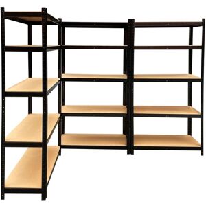 Briefness - Heavy Duty Steel 5 Level Garage Shelf Metal Storage Adjustable Shelves Unit 3 packs Briefness - Heavy Duty Steel 5 Level Garage Shelf Metal Storage Adjustable Shelves Unit 3 packs
