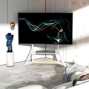 Unho - Heavy Duty tv Floor Stand with 2 Wood Shelves for 65-100 Inch tv Corner Bracket Unho - Heavy Duty tv Floor Stand with 2 Wood Shelves for 65-100 Inch tv Corner Bracket