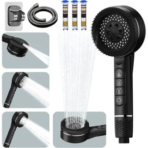 WOIYIC High Pressure Shower Head, Shower Head with Anti-Limescale Filter, Bathroom Shower Hand Shower with 1.5M Hose and Holder, 4 Spray Patterns with Water WOIYIC High Pressure Shower Head, Shower Head with Anti-Limescale Filter, Bathroom Shower Hand Shower with 1.5M Hose and Holder, 4 Spray Patterns with Water