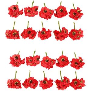 Tlily - High Quality Silk Poppies Camellia 5cm 60pcs/lot Artificial Flowers Corn Poppy Hand Made Small Wedding Decoration(red) X2 I078657A4 Tlily - High Quality Silk Poppies Camellia 5cm 60pcs/lot Artificial Flowers Corn Poppy Hand Made Small Wedding Decoration(red) X2 I078657A4