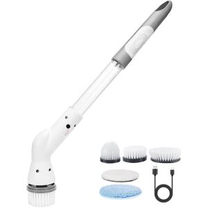 Tlily - High Speed Rotate Scrubbers with 5 Replaceable Brush Heads,Electric Scrubbers Power Cleaning Brush for Bathroom Floor Tlily - High Speed Rotate Scrubbers with 5 Replaceable Brush Heads,Electric Scrubbers Power Cleaning Brush for Bathroom Floor