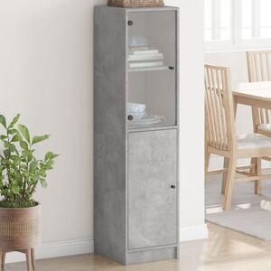 Highboard with Glass Door Concrete Grey 35x37x142 cm Vidaxl Highboard with Glass Door Concrete Grey 35x37x142 cm Vidaxl