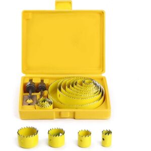 TINOR Hole Saw Set, Ø19127mm Hole Saws Complete Kit in Case with Mandrels and Fixtures for Wood Plaster Plastic pvc Made of High Quality A3 Hardened Steel TINOR Hole Saw Set, Ø19127mm Hole Saws Complete Kit in Case with Mandrels and Fixtures for Wood Plaster Plastic pvc Made of High Quality A3 Hardened Steel