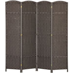 HOMCOM 4 Panel Folding Room Divider, Privacy Screen, 160 x 170cm, Brown HOMCOM 4 Panel Folding Room Divider, Privacy Screen, 160 x 170cm, Brown