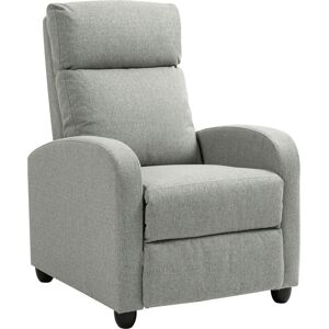 Linen Fabric Reclining Chair with Padded Seat, Light Grey - Homcom Linen Fabric Reclining Chair with Padded Seat, Light Grey - Homcom