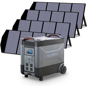 Allpowers - Home Battery Power Station LiFePO4 3600Wh, Voice Control With 4Pcs 140W Solar Panel For Home Backup Outdoor R4000 Allpowers - Home Battery Power Station LiFePO4 3600Wh, Voice Control With 4Pcs 140W Solar Panel For Home Backup Outdoor R4000