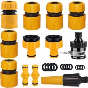 FURWOO Hose Connector Set of garden hose fittings. nozzle, Quick connector, waterproof connector, Double male connectors, Tap connectors Size 1/2 and 3/4 FURWOO Hose Connector Set of garden hose fittings. nozzle, Quick connector, waterproof connector, Double male connectors, Tap connectors Size 1/2 and 3/4