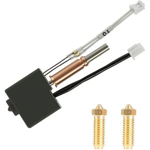 TLILY Hotend Kit for Anycbic 3,3D Printer Heating Block Print Head Hot End with 2PCS 0.4mm Brass Nozzle 3 TLILY Hotend Kit for Anycbic 3,3D Printer Heating Block Print Head Hot End with 2PCS 0.4mm Brass Nozzle 3