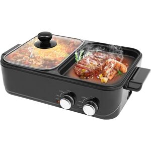 CNCEST Hotpot Pot Electric Portable 2 In 1 Hot Barbecue Grill Non-Stick Teppanyaki Pan Cooker Baking Electric Hot Pot Electric Barbecue Electric Baking Pan CNCEST Hotpot Pot Electric Portable 2 In 1 Hot Barbecue Grill Non-Stick Teppanyaki Pan Cooker Baking Electric Hot Pot Electric Barbecue Electric Baking Pan