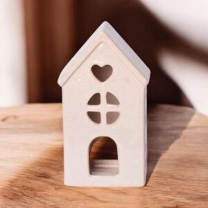 House Tealight Holder - Ceramic - L12 x W8 x H22 cm - Cream House Tealight Holder - Ceramic - L12 x W8 x H22 cm - Cream